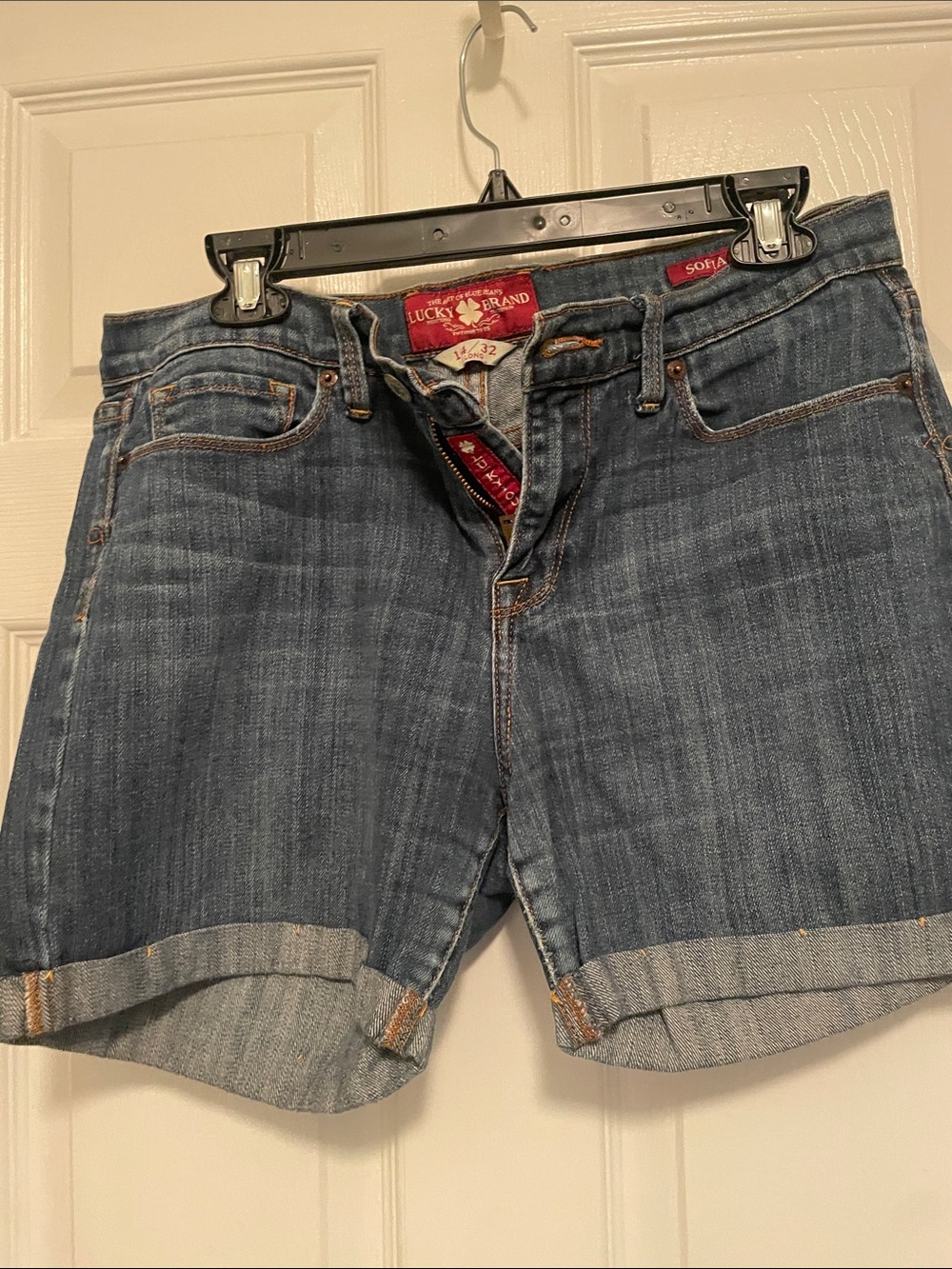 Lucky Brand Medium Wash Rolled Hem Denim Shorts